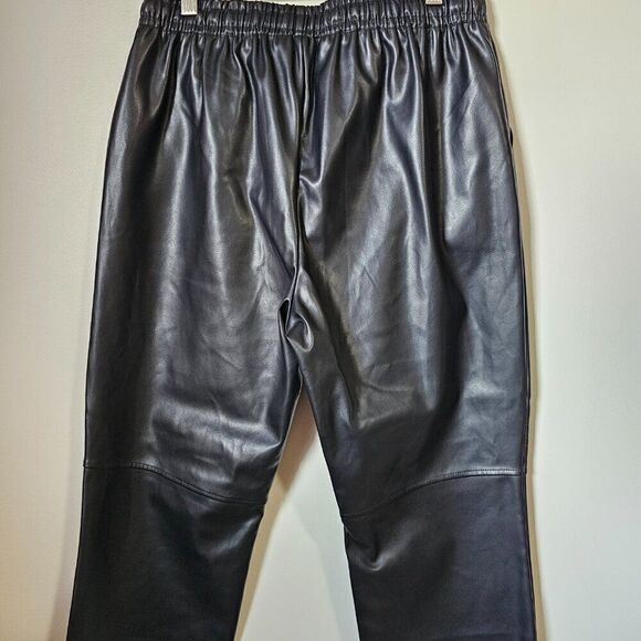 NWT LAUNDRY BY SHELLI SEGAL BLACK FAUX LEATHER TAPERED PANTS SZ M - Picture 5 of 16